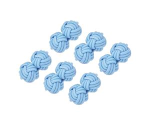 PATIKIL 3 Paar Seidenknoten Manschettenknöpfe Elastische Stoff Hemd Manschettenknöpfe Twist Knot Kleid Zubehör Manschettenknopf für Männer Frauen Business Geschenk Hochzeit See Blau