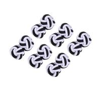 PATIKIL 3 Paar Seidenknoten Manschettenknöpfe Elastische Stoff Hemd Manschettenknöpfe Twist Knoten Kleid Zubehör Manschettenknopf für Männer Frauen Business Geschenk Hochzeit Weiß-Schwarz