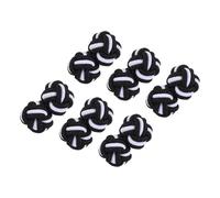 PATIKIL 3 Paar Seidenknoten Manschettenknöpfe Elastische Stoff Hemd Manschettenknöpfe Twist Knoten Kleid Zubehör Manschettenknopf für Männer Frauen Business Geschenk Hochzeit Schwarz-Weiß