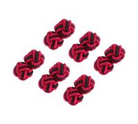 PATIKIL 3 Paar Seidenknoten Manschettenknöpfe Elastische Stoff Hemd Manschettenknöpfe Twist Knoten Kleid Zubehör Manschettenknopf für Männer Frauen Business Geschenk Hochzeit Rose Rot-Schwarz