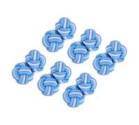 PATIKIL 3 Paar Seidenknoten Manschettenknöpfe Elastische Stoff Hemd Manschettenknöpfe Twist Knoten Kleid Zubehör Manschettenknopf für Männer Frauen Business Geschenk Hochzeit See Blau-Weiß