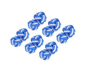 PATIKIL 3 Paar Seidenknoten Manschettenknöpfe Elastische Stoff Hemd Manschettenknöpfe Twist Knoten Kleid Zubehör Manschettenknopf für Männer Frauen Business Geschenk Hochzeit Blau-Weiß