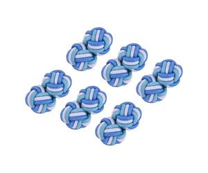 PATIKIL 3 Paar Seidenknoten Manschettenknöpfe Elastische Stoff Hemd Manschettenknöpfe Twist Knoten Kleid Zubehör Manschettenknopf für Männer Frauen Business Geschenk Hochzeit See Blau-Weiß-Bohnengrün