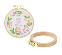 PATIKIL 3 Stück 12,5 cm Stickrahmen Set, Rund Buche Holz Stickerei Rahmen, Kreuzstich Stickrahmen Ring mit Einstellbarer Messingschraube für Embroidery Nähen DIY, Naturfarben