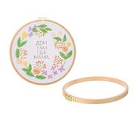 PATIKIL 3 Stück 28 cm Stickrahmen Set, Rund Buche Holz Stickerei Rahmen, Kreuzstich Stickrahmen Ring mit Einstellbarer Messingschraube für Embroidery Nähen DIY, Naturfarben