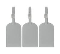 PATIKIL 3 Stück Kofferanhänger Flugreise Koffer Namensanhänger Tags mit Namensschild Adressschild Datenschutz Abdeckung PU Leder Anänger für Kreuzfahrten Reisetasche Grau