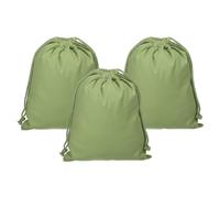PATIKIL 3 Stück Stoffbeutel 25x32cm Wiederverwendbare Kordelzugbeutel, Mehrzweck-Baumwollstaubbeutel, Gepäckorganizer, Aufbewahrungstasche für Reiseutensilien, Hellgrün