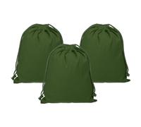 PATIKIL 3 Stück Stoffbeutel 25x32cm Wiederverwendbare Kordelzugbeutel, Mehrzweck-Baumwollstaubbeutel, Gepäckorganizer, Aufbewahrungstasche für Reiseutensilien, Olivgrün