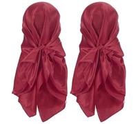 PATIKIL 35 Zoll Satin Kopftuch, 2 Stück Großes Quadratisches Seidentuch Haarbandanas Schlafendes Kopfwickeltuch für Frauen, Burgunder