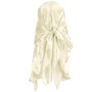 PATIKIL 35 Zoll Satin Kopftuch, Großes Quadratisches Seidentuch Haarbandanas Schlafende Kopfwickel Schals für Frauen, Beige