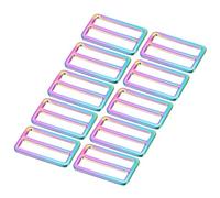 PATIKIL 38mm / 1 1/2 Zoll Tri Glide Schieber Schnallen, 10 Stück Metall Gurtband Befestiger für Rucksack Tasche Gürtel, Bunt