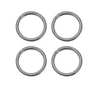 PATIKIL 4 Stück Frühling O-Ringe 1,9 Zoll Metall Runde Clips Schwarz 48mm | Schlüsselringe, Schnappverschluss Schnallen, Flache Auslöser, Für Schlüsselanhänger Taschen Geldbörsen DIY Handwerk