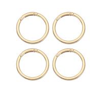 PATIKIL 4 Stück Frühling O-Ringe 1,9 Zoll Runde Clips Schnallen Hellgold | Schlüsselringe, Schnappverschluss, Metall, Flache Auslöser, für Schlüsselanhänger Taschen Geldbörsen, 48mm