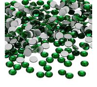 PATIKIL 400 Stück SS30 Runde Flatback Kristall 6,3-6,5mm Glas Strasssteine Diamanten für DIY Basteln Kleidung Schuhe Nagelkunst Dekoration, Dunkelgrün