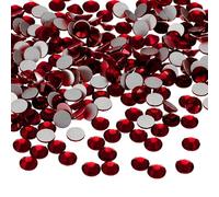 PATIKIL 400 Stück SS30 Runde Flatback Kristall 6,3-6,5mm Glas Strasssteine Diamanten für DIY Basteln Kleidung Schuhe Nagelkunst Dekoration, Dunkelrot