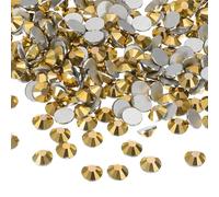 PATIKIL 400 Stück SS30 Runde Flatback Kristall 6,3-6,5mm Glas Strasssteine Diamanten für DIY Basteln Kleidung Schuhe Nagelkunst Dekoration, Gold