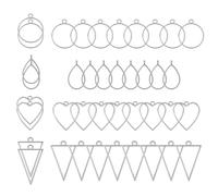 PATIKIL 40Stk Offene Lünetten Harz Lünetten Charm Anhänger Offene Rückseite Lünetten Legierung Hohl Rahmen Bulk für Harz Basteln Herstellen Silber Ton und Weiß(4 Formen)