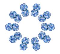 PATIKIL 5 Paar Seidenknoten Manschettenknöpfe Elastische Stoff Hemd Manschettenknöpfe Twist Knoten Kleid Zubehör Manschettenknopf für Männer Frauen Business Geschenk Hochzeit See Blau-Weiß-Bohnengrün