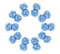 PATIKIL 5 Paar Seidenknoten Manschettenknöpfe Elastische Stoff Hemd Manschettenknöpfe Twist Knoten Kleid Zubehör Manschettenknopf für Männer Frauen Business Geschenk Hochzeit See Blau-Weiß