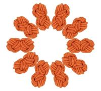 PATIKIL 5 Paar Seidenknoten-Manschettenknöpfe, elastische Stoffhemd-Manschettenknöpfe, Twist Knot Dress Manschettenknopf für Männer, Frauen, Geschenk, Hochzeit, leuchtendes Orange