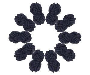 PATIKIL 5 Paar Seidenknoten-Manschettenknöpfe, elastische Stoffhemd-Manschettenknöpfe, Twist Knot Dress Manschettenknopf für Männer, Frauen, Geschäft, Geschenk, Hochzeit, Navy Blau