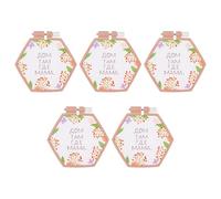 PATIKIL 5 Stück 4,1 x 3,7 Zoll Stickrahmen Sechseckige Verstellbare Kreuzstich Ringe ABS Kunststoff Stickrahmen ZubehörStickständer für Embroidery Kreuzstich DIY Nähen, Hellrosa