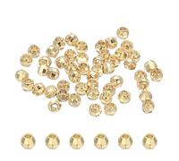PATIKIL 50 Stück Perlen für Armbänder, 3mm Perlen zum Basteln, Ø:1.2mm Perlen zum Auffädeln für DIY armbänder selber machen Schmuck Halskette Ohrringe Kette Erwachsene, 14k Light Gold
