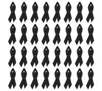 PATIKIL 50 Stück Schwarze Polyesterband Satin Pins, Awareness Ribbon Satin mit Sicherheitsnadeln