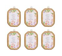 PATIKIL 6 Stück 11x17cm Stickrahmen Set, Rund Holz Stickerei Rahmen, Kreuzstich Stickrahmen Ring mit Einstellbarer Messingschraube für Embroidery Nähen DIY, Braun