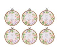 PATIKIL 6 Stück 5,7" Stickrahmen Rahmen Imitiertes Holz Kreis Kreuzstich Ring für Stickkunst Handwerkliche Näharbeiten Dekoration