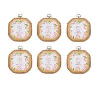 PATIKIL 6 Stück 7,3x7,3 cm Stickrahmen Set, Rund Holz Stickerei Rahmen, Kreuzstich Stickrahmen Ring mit Einstellbarer Messingschraube für Embroidery Nähen DIY, Braun
