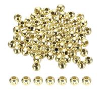 PATIKIL 64 Stück Perlen für Armbänder, 3mm Perlen zum Basteln, Ø:1.2mm Perlen zum Auffädeln für DIY armbänder selber machen Schmuck Halskette Ohrringe Kette Erwachsene, 14K Gold