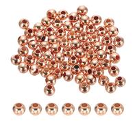 PATIKIL 64 Stück Perlen für Armbänder, 3mm Perlen zum Basteln, Ø:1.2mm Perlen zum Auffädeln für DIY armbänder selber machen Schmuck Halskette Ohrringe Kette Erwachsene, Roségold