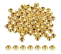 PATIKIL 64 Stück Perlen für Armbänder, 3mm Perlen zum Basteln, Ø:1.2mm Perlen zum Auffädeln für DIY armbänder selber machen Schmuck Halskette Ohrringe Kette Erwachsene, 18K Gold
