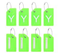 PATIKIL 8 Stück Kofferanhänger Flugreise Koffer Namensanhänger Tags mit Namensschild Adressschild Datenschutz Silkon Gepäckanhänger für Kreuzfahrten Reisetasche, Grün Buchstabe Y