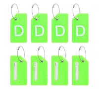 PATIKIL 8 Stück Kofferanhänger Flugreise Koffer Namensanhänger Tags mit Namensschild Adressschild Datenschutz Silkon Gepäckanhänger für Kreuzfahrten Reisetasche, Grün Buchstabe D
