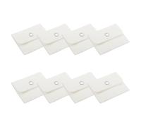 PATIKIL 8er-Pack 10x7.5cm Schmuckbeutel, Samtbeutel mit Druckknopf Tragbare Aufbewahrungstasche für Ohrringe Armbänder Halsketten Ringe Uhr, Weiß
