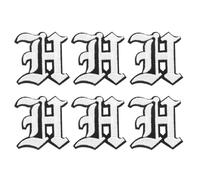 PATIKIL Alte englische Bügelbuchstaben-Patches, 6 Stück gestickte Applikationen zum Aufbügeln oder Aufnähen auf Kleidung, Rucksäcken, Hüten, Jacken, Hemden, Buchstabe H