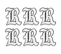 PATIKIL Alte englische Bügelbuchstaben-Patches, 6 Stück gestickte Applikationen zum Aufbügeln oder Aufnähen auf Kleidung, Rucksäcken, Hüten, Jacken, Hemden, Buchstabe R