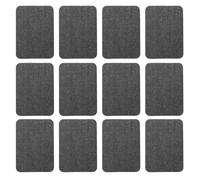 PATIKIL Aufbügelflicken 7.5x10.5cm, 12 Stück Stoffflicken zum Aufbügeln zur Reparatur von Kleidung, Hosen, Taschen, zum Dekorieren, Denim Schwarz