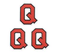 PATIKIL Aufbügler mit Buchstaben, 3 Stück, Chenille, bestickter Aufnäher für die Reparatur von Jeans, Kleidung, Taschen, Hüten, Hemden, Handwerk, rotes Alphabet Q