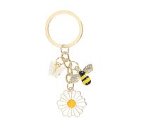 PATIKIL Biene Schmetterling Blumen Schlüsselanhänger Süß, Emaillierte charm Schlüsselanhänger Blume Biene Schmetterling Anhänger für Taschen Handtaschen Schlüssel Geldbörsen, Weiß
