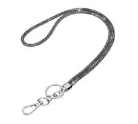 PATIKIL Bling Lanyard 19"/48cm Rhinestone Kristall Lanyard Kette Diamant Halsband Schlüsselanhänger Mit Metallverschluss & Schlüsselring Für Büro Ausweis Schlüssel Frauen Grau