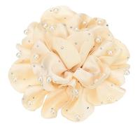 PATIKIL Blume Brosche Anstecknadel 13.5 Cm Satin Stoff Rose Perle Kamelie Revers Anstecknadeln Hochzeit Party Tanz Bankett Kleid Anzug Zeremonie Zubehör Schmuck für Frauen Weiß 1Stk