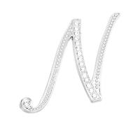 PATIKIL Brief Brosche Pins, Buchstaben N Strass Perle Broschen Set Metall Kristall Alphabet A-Z Reversnadel für Damen Schmuck Geschenk Anzug Kleidung Hut Kleid Mantel Handwerk, Silberton