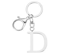 PATIKIL Buchstaben Schlüsselanhänger D, Anfangsbuchstaben Schlüsselanhänger für Damen, Brief Schlüssel Anhänger für Taschen Rucksack Auto, Metall Schlüsselanhänger Buchstabe Silber