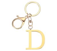 PATIKIL Buchstaben Schlüsselanhänger D, Anfangsbuchstaben Schlüsselanhänger für Damen, Brief Schlüssel Anhänger für Taschen Rucksack Auto, Metall Schlüsselanhänger Buchstabe Golden