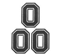 PATIKIL Bügelflicken, 3er Pack Chenille Bügelbuchstaben-Aufnäher Bestickter Aufnäher Zum Reparieren Von Jeans Kleidung Taschen Hüte Shirts Basteln, Schwarzes Alphabet O