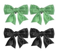 PATIKIL Damen Schleifen Schuhclips 4 Stück Satin Elegante Abnehmbare Schleifen Schuhclips Niedliche Verzierungen Schnalle Für Deko Hochzeit Party Schwarz/Grün