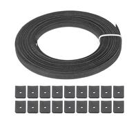 PATIKIL Das Nähen von Knochen, 10 Yard 10mm breites Polyester-Näh-durch hohe Dichte Korsett-Knochen mit 40 Stück Endkappen für Korsett Hochzeitskleid Hut Kappe DIY, Schwarz